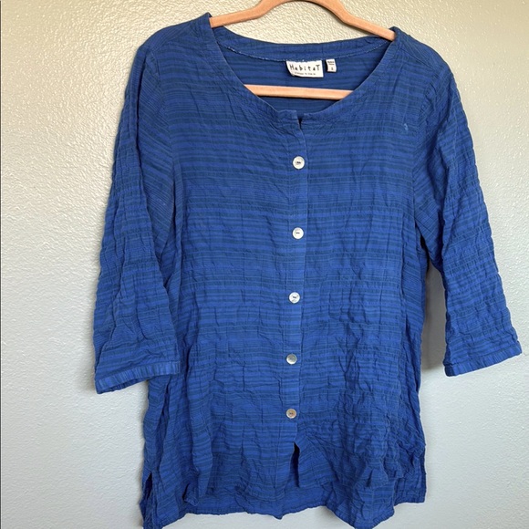 Habitat Tops - Habitat Women's Blue Button-Up Top